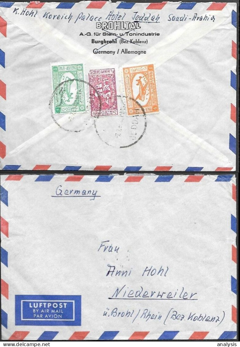 Saudi Arabia Jeddah Cover To Germany 1958 - Saoedi-Arabië