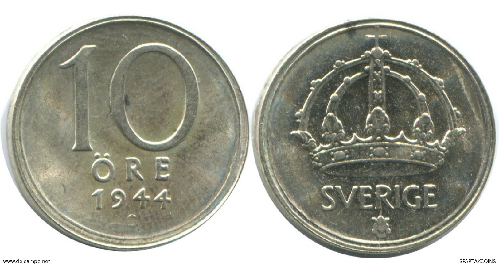 10 ORE 1944 SUÈDE SWEDEN ARGENT Pièce #AD090.2.F.A - Sweden