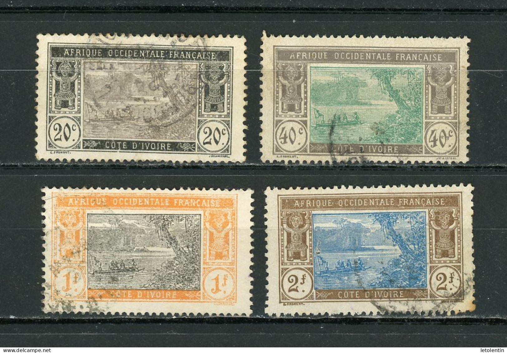 COTE D'IVOIRE (RF) - PAYSAGE - N° Yt 47+51+55+56 Obli.   ! - Used Stamps