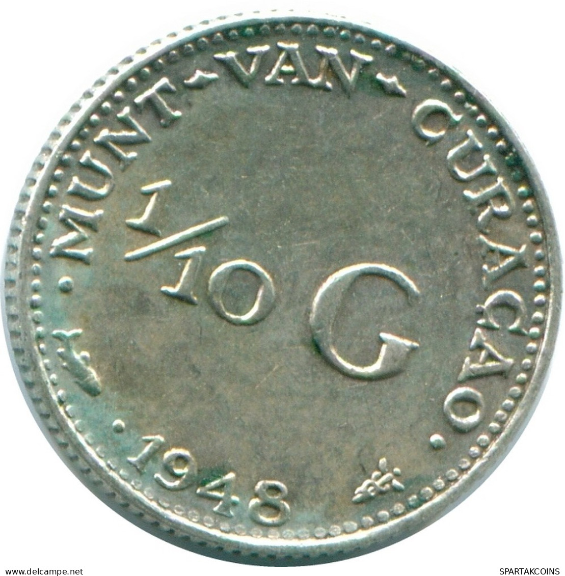 1/10 GULDEN 1948 CURACAO Netherlands SILVER Colonial Coin #NL11953.3.U.A - Curaçao