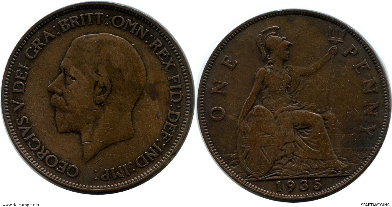 PENNY 1935 UK GRANDE-BRETAGNE GREAT BRITAIN Pièce #AN498.F.A - D. 1 Penny