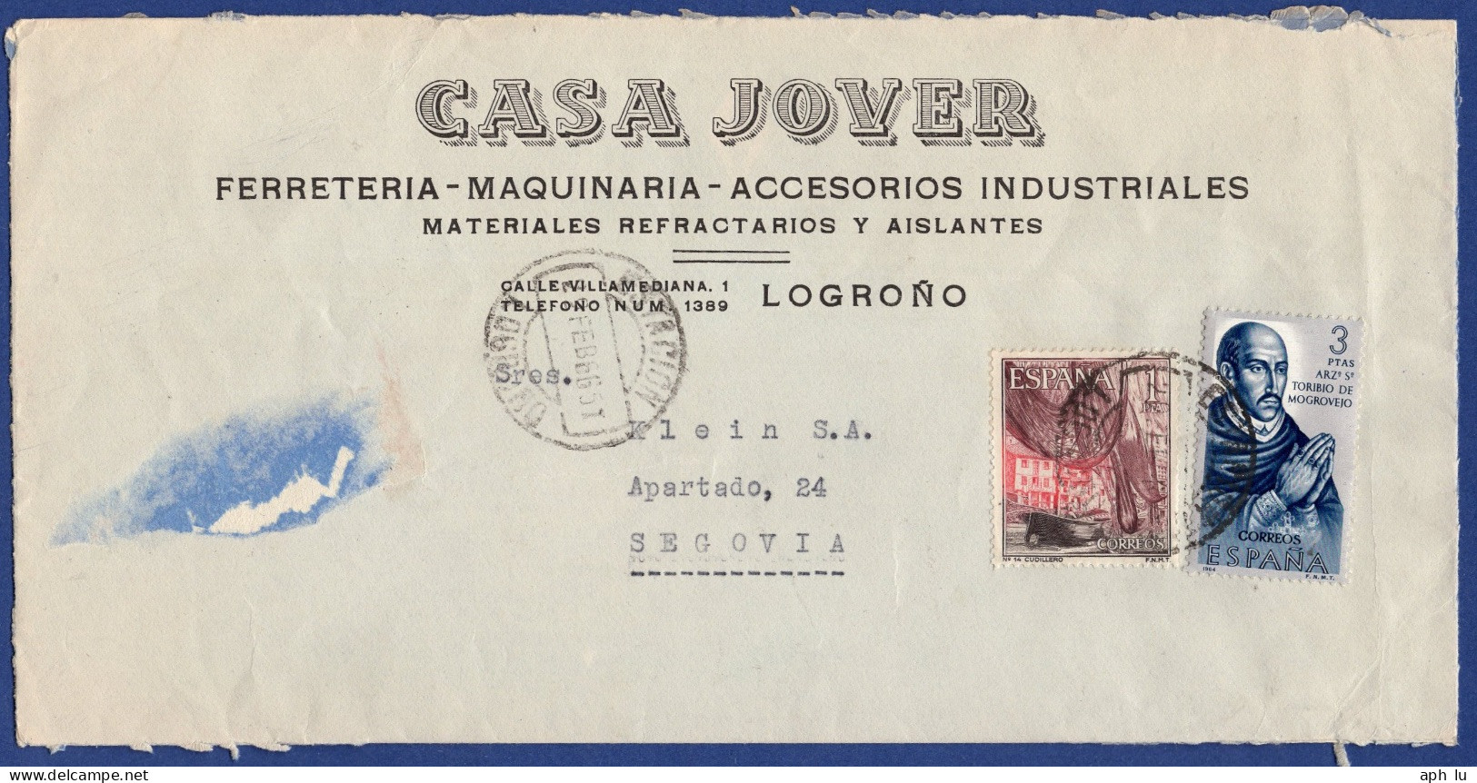Bahnpost (Ambulant; R.P.O./T.P.O.) Medina-Segovia / AMB. Norte (AD4227) - Briefe U. Dokumente