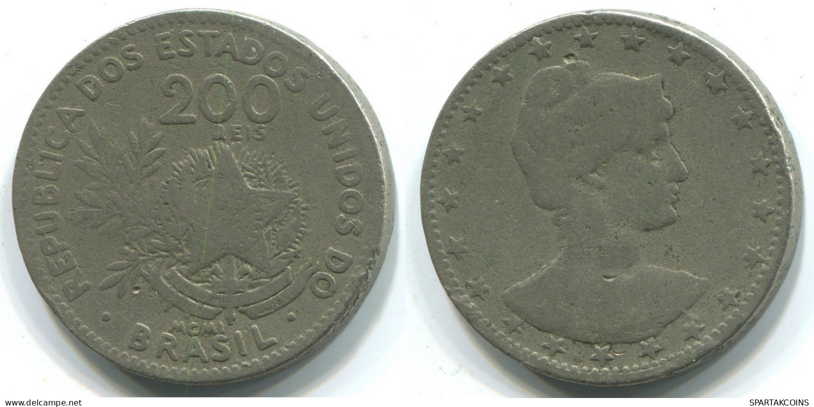 200 REIS 1901 BRÉSIL BRAZIL Pièce #WW1149.F.A - Brasilien