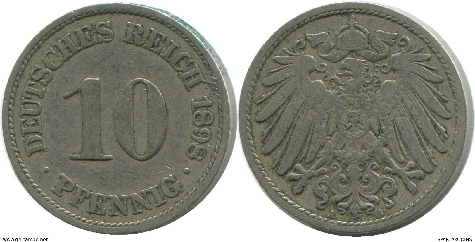 10 PFENNIG 1898 A DEUTSCHLAND Münze GERMANY #DE10454.5.D.A - 10 Pfennig