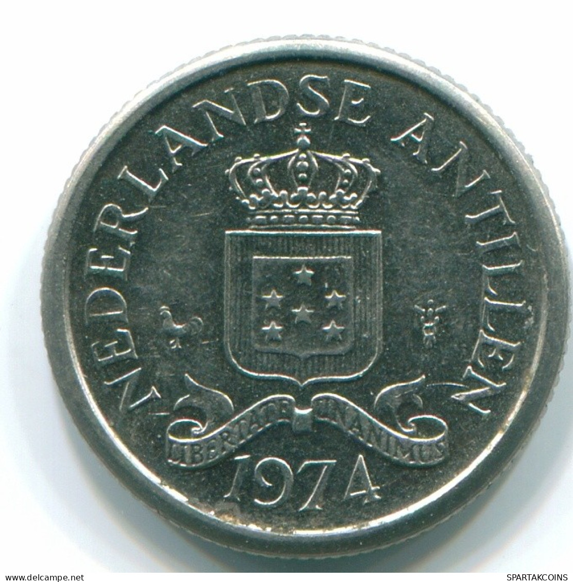 10 CENTS 1974 NIEDERLÄNDISCHE ANTILLEN Nickel Koloniale Münze #S13502.D.A - Niederländische Antillen