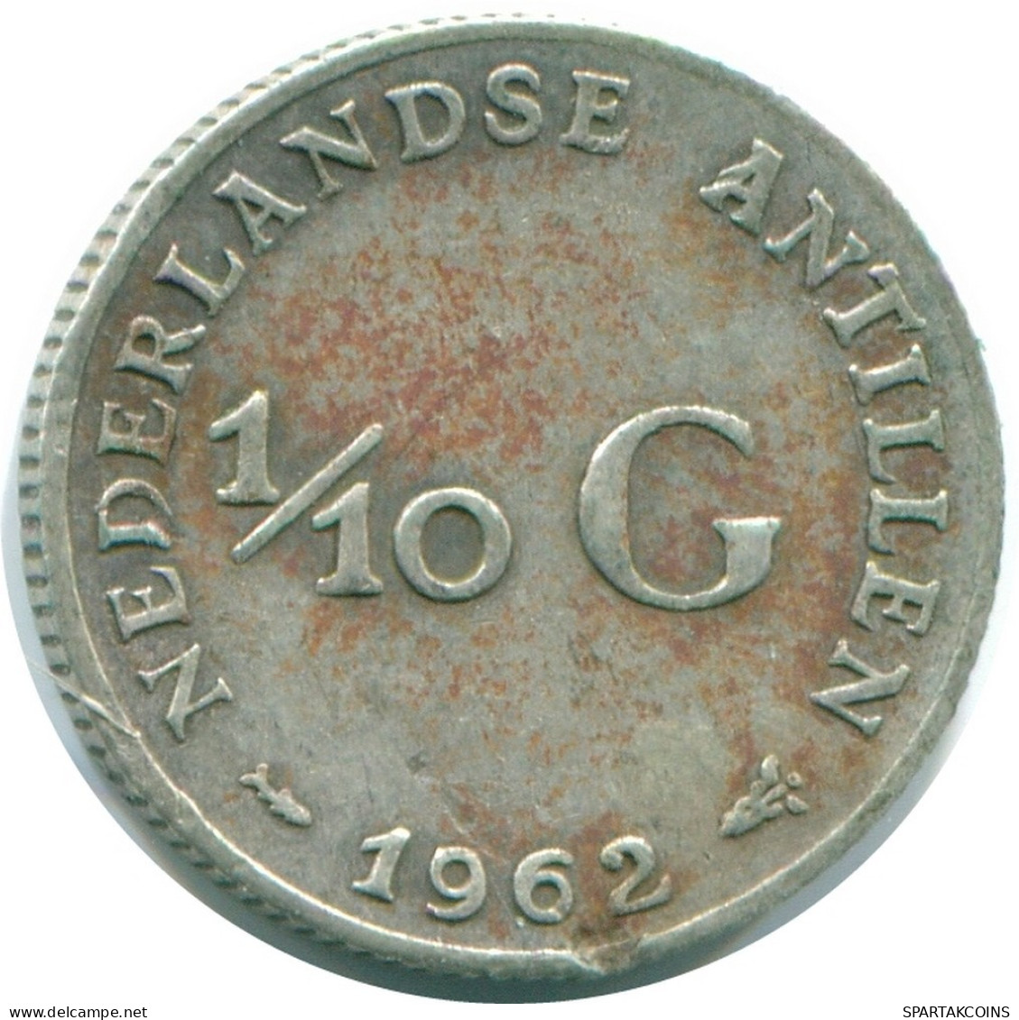 1/10 GULDEN 1962 NIEDERLÄNDISCHE ANTILLEN SILBER Koloniale Münze #NL12403.3.D.A - Niederländische Antillen