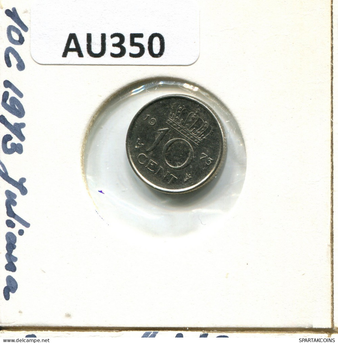 10 CENT 1973 NETHERLANDS Coin #AU350.U.A - 1948-1980 : Juliana