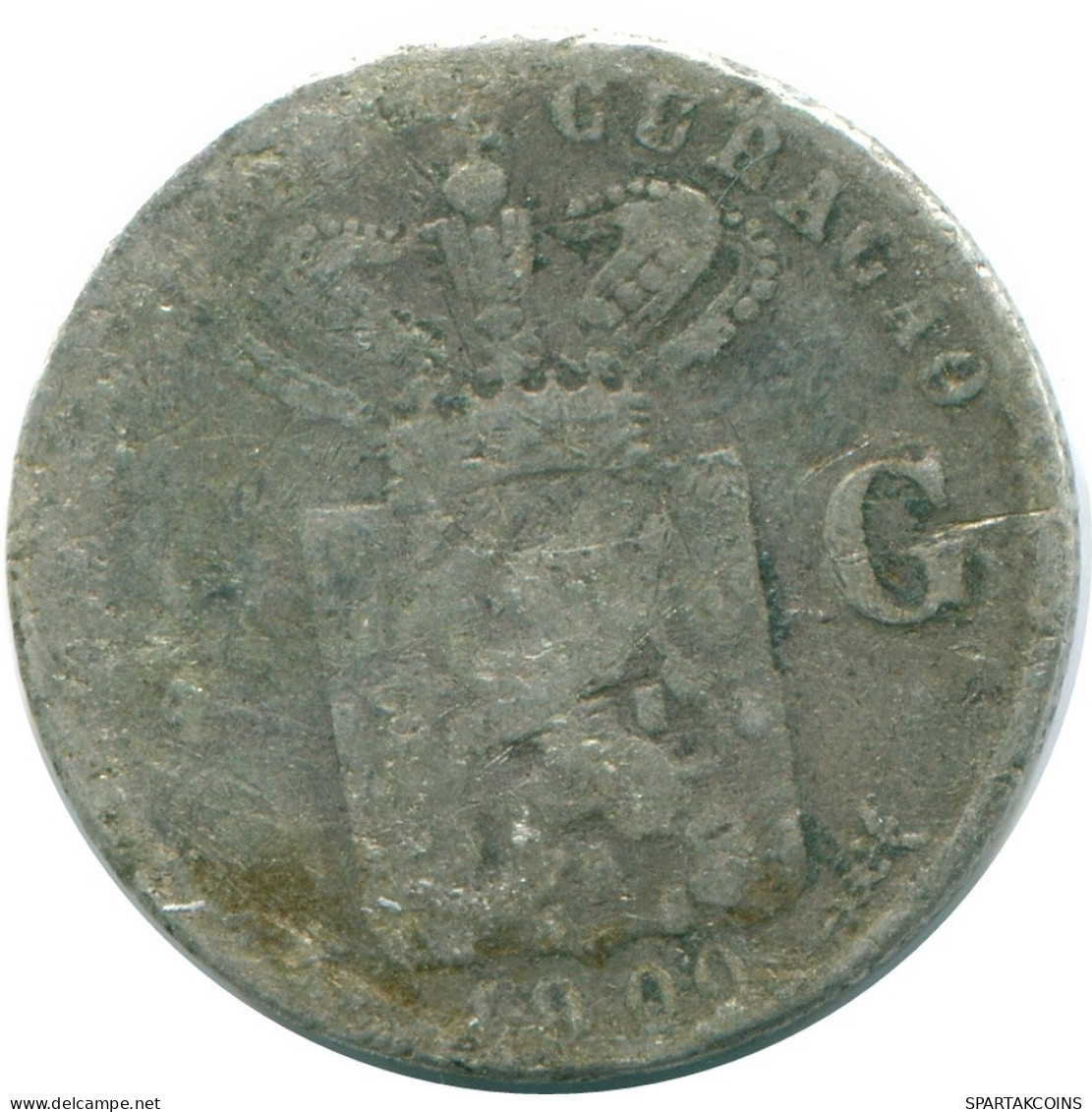 1/4 GULDEN 1900 CURACAO NÉERLANDAIS NETHERLANDS ARGENT Colonial Pièce #NL10511.4.F.A - Curaçao
