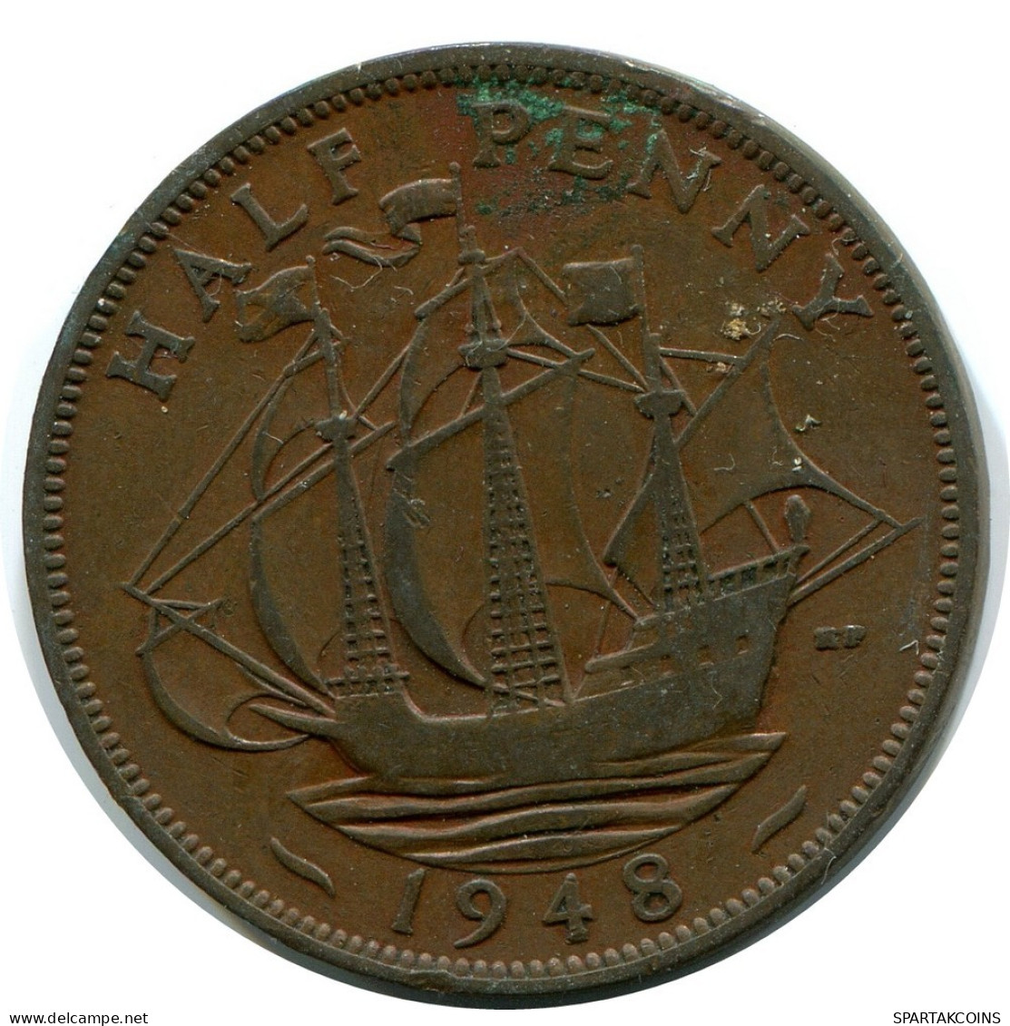 HALF PENNY 1948 UK GREAT BRITAIN Coin #AZ675.U.A - C. 1/2 Penny