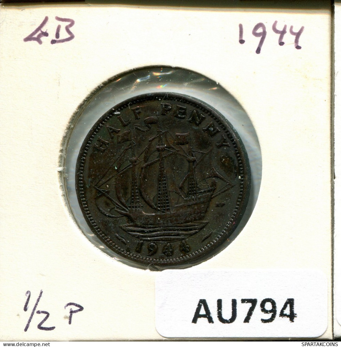 PENNY 1944 UK GRANDE-BRETAGNE GREAT BRITAIN Pièce #AU794.F.A - D. 1 Penny