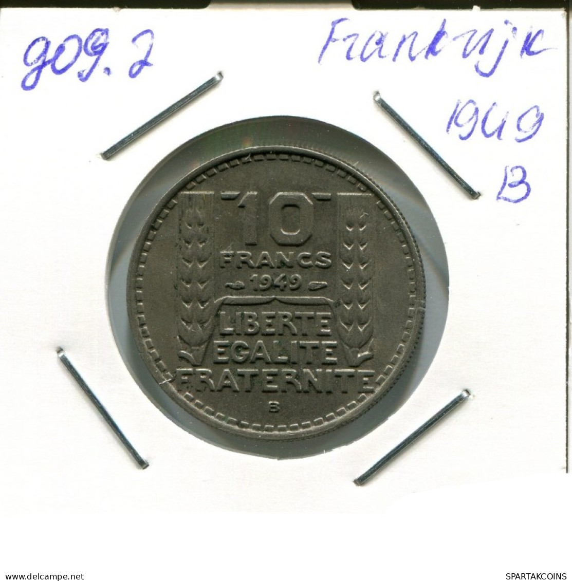 10 FRANCS 1949 B FRANCIA FRANCE Moneda #AN421.E.A - 10 Francs