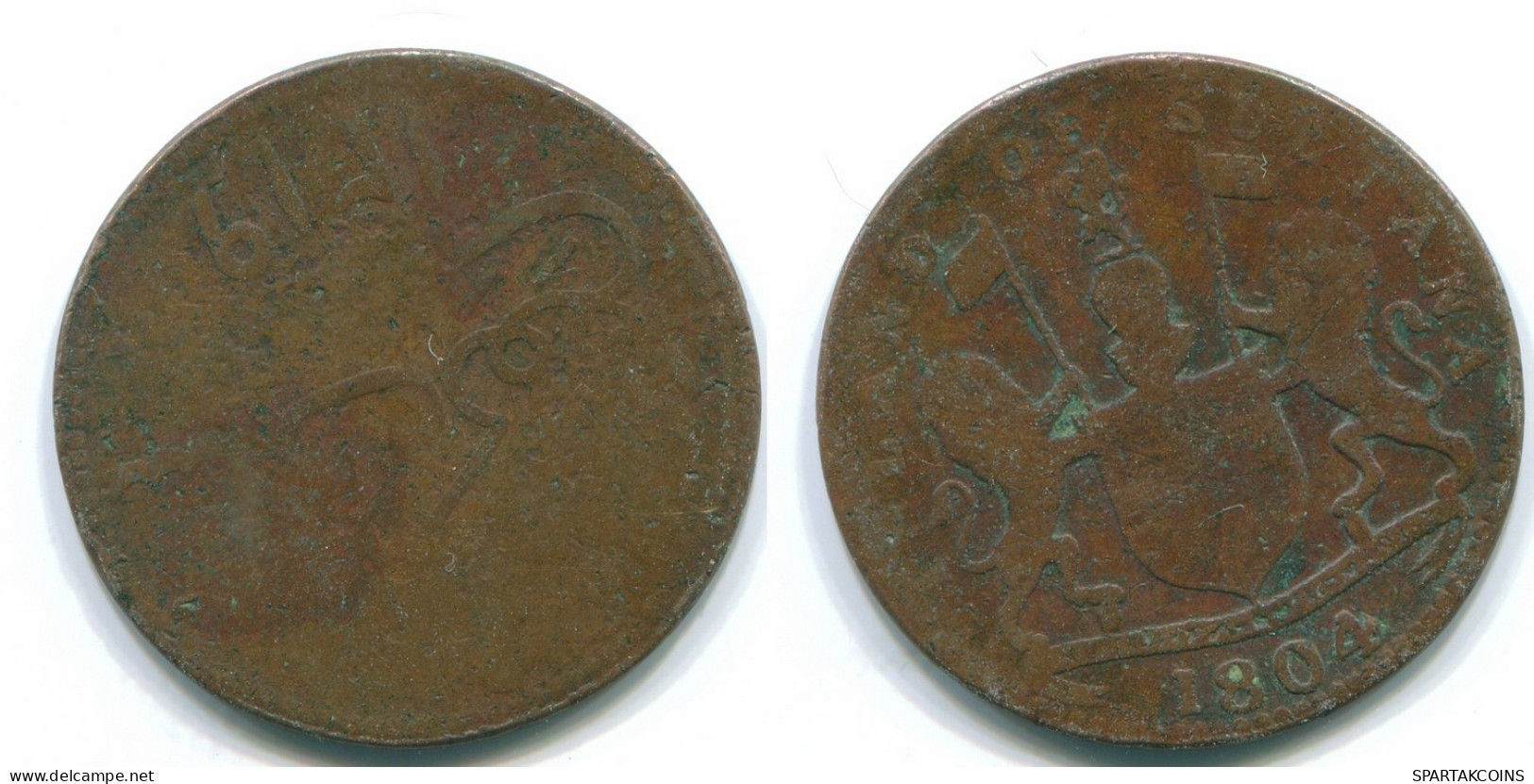 1 KEPING 1804 SUMATRA BRITISH EAST INDIES Copper Colonial Coin #S11769.U.A - India