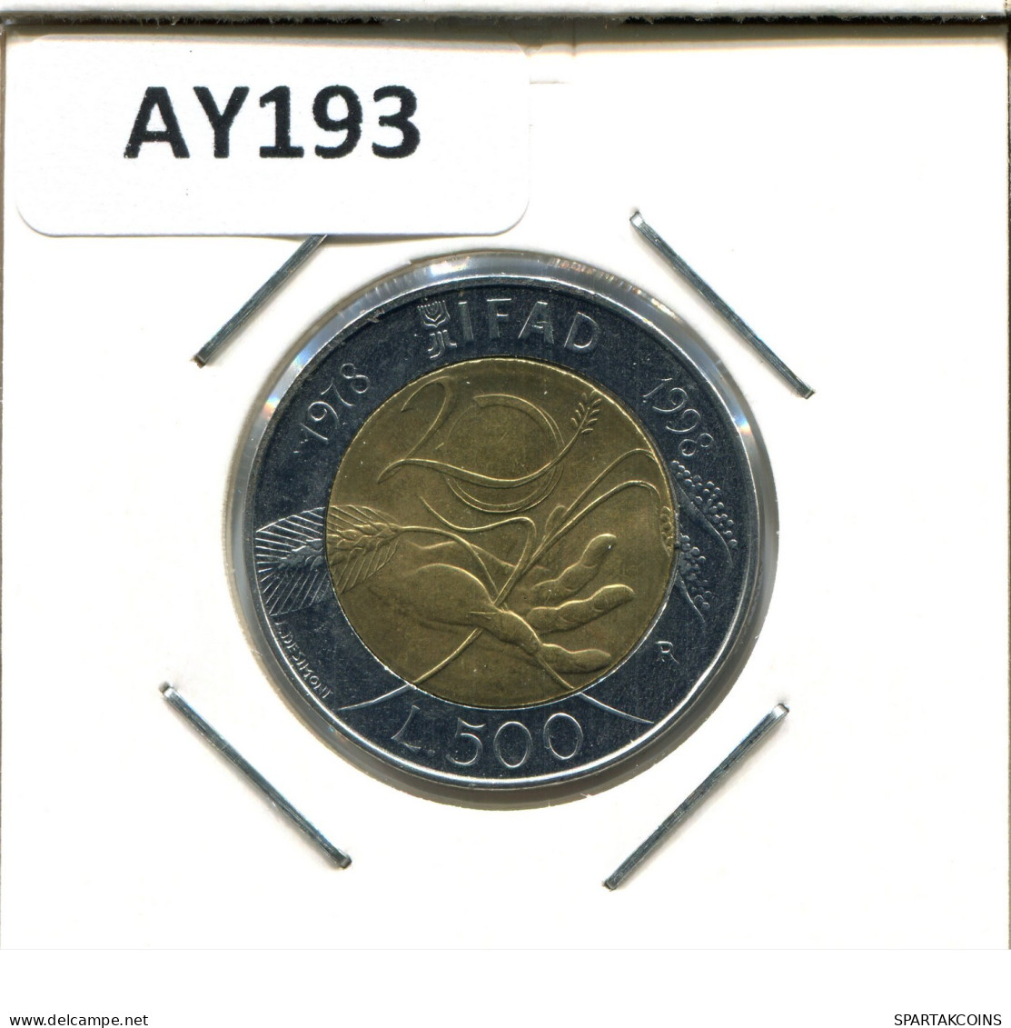 500 LIRE 1998 ITALIA ITALY Moneda BIMETALLIC #AY193.2.E.A - 500 Lire
