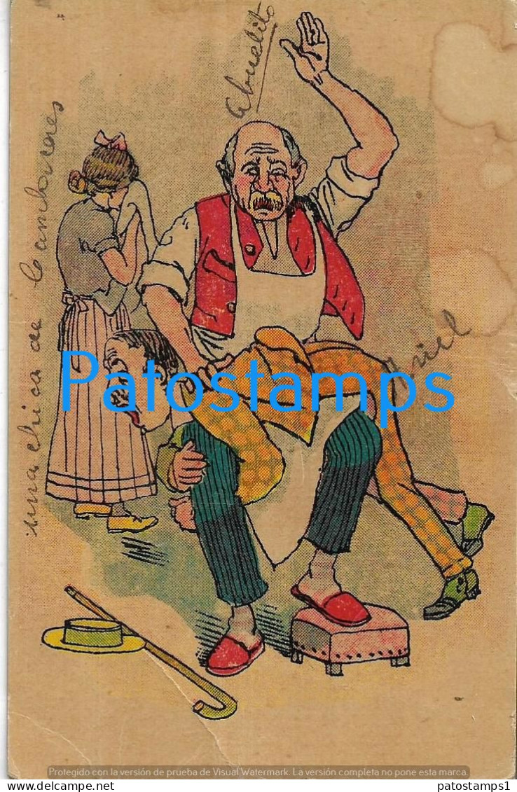 229035 ART ARTE HUMOR THE MAN HITTING ANOTHER SPOTTED POSTAL POSTCARD - Non Classés