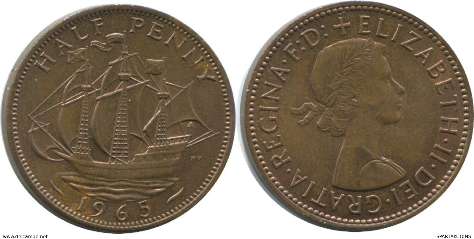 HALF PENNY 1965 UK GBAN BRETAÑA GREAT BRITAIN Moneda #AG839.1.E.A - C. 1/2 Penny