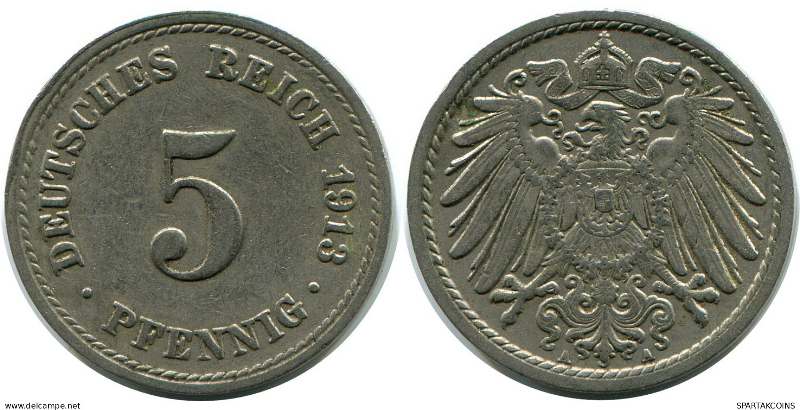 5 PFENNIG 1913 A ALEMANIA Moneda GERMANY #DB211.E.A - 5 Pfennig