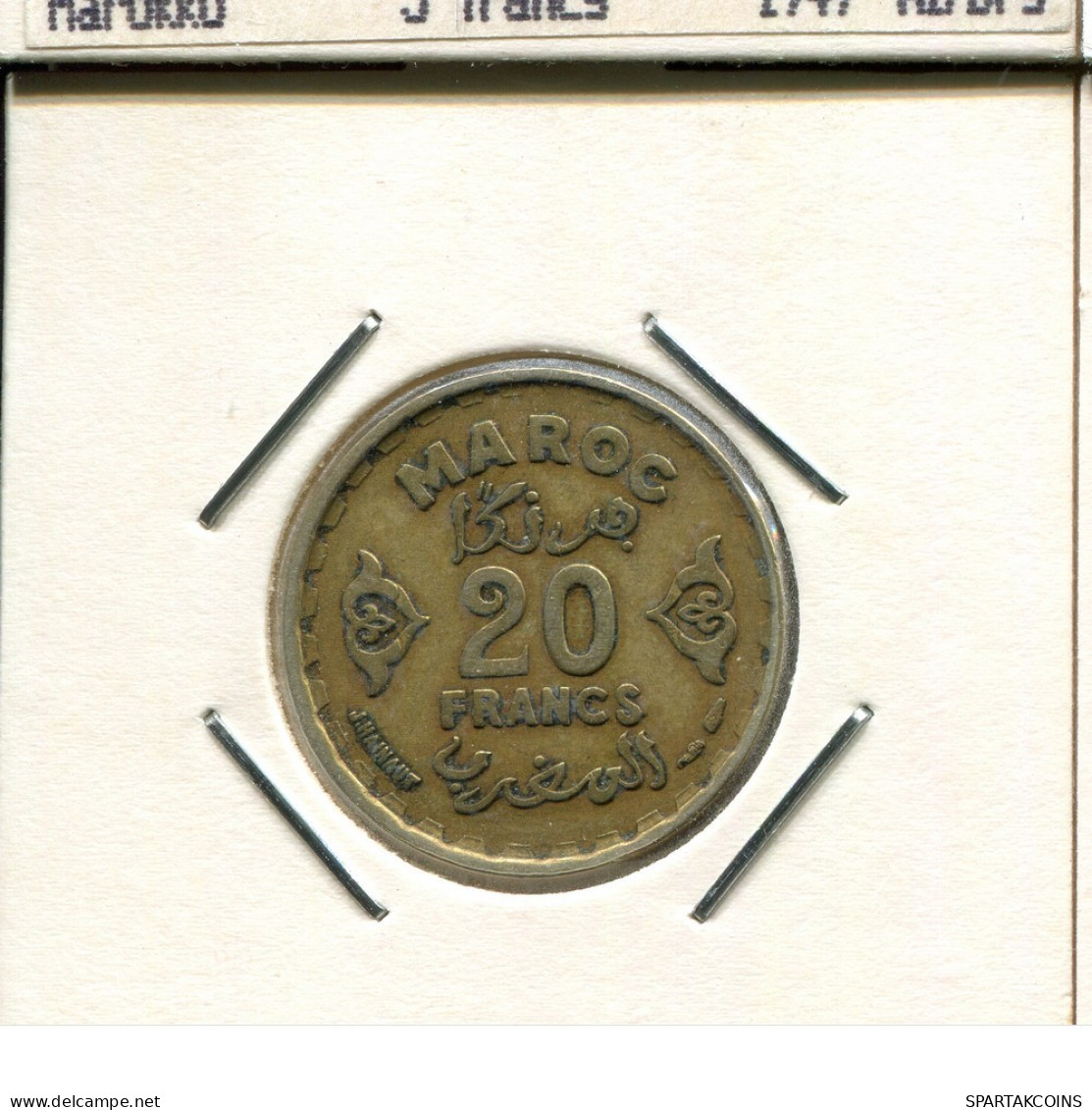 20 FRANCS 1953 MOROCCO Coin #AS084.U.A - Morocco