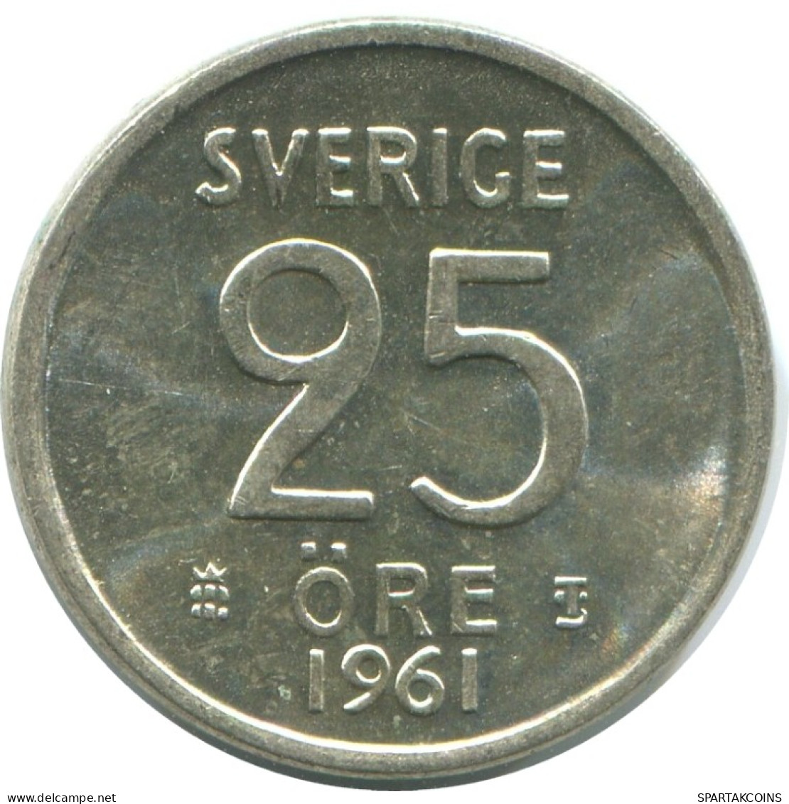 25 ORE 1961 SCHWEDEN SWEDEN SILBER Münze #AC527.2.D.A - Schweden