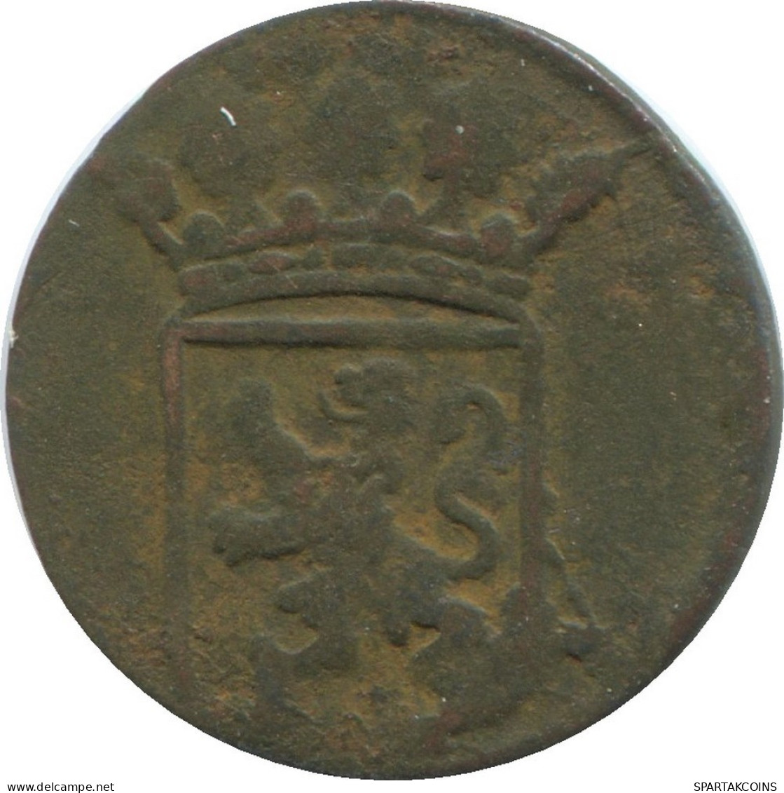 1753 HOLLAND VOC 1/2 DUIT NIEDERLANDE OSTINDIEN NY COLONIAL PENNY #VOC1100.8.D.A - Nederlands-Indië