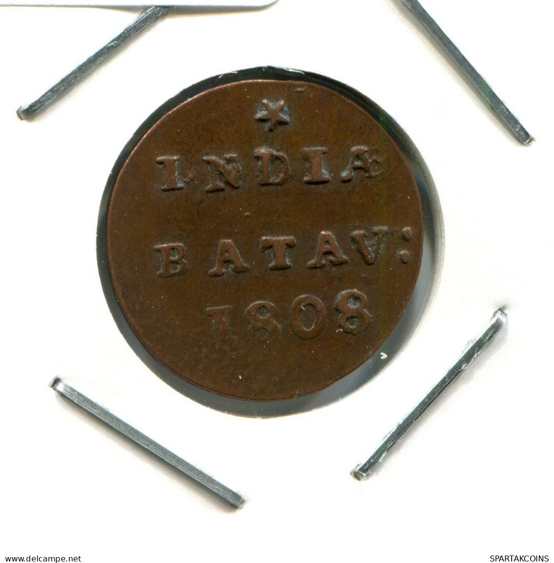 1808 BATAVIA VOC 1/2 DUIT INDES NÉERLANDAIS NETHERLANDS Koloniale Münze #VOC2088.10.F.A - Niederländisch-Indien