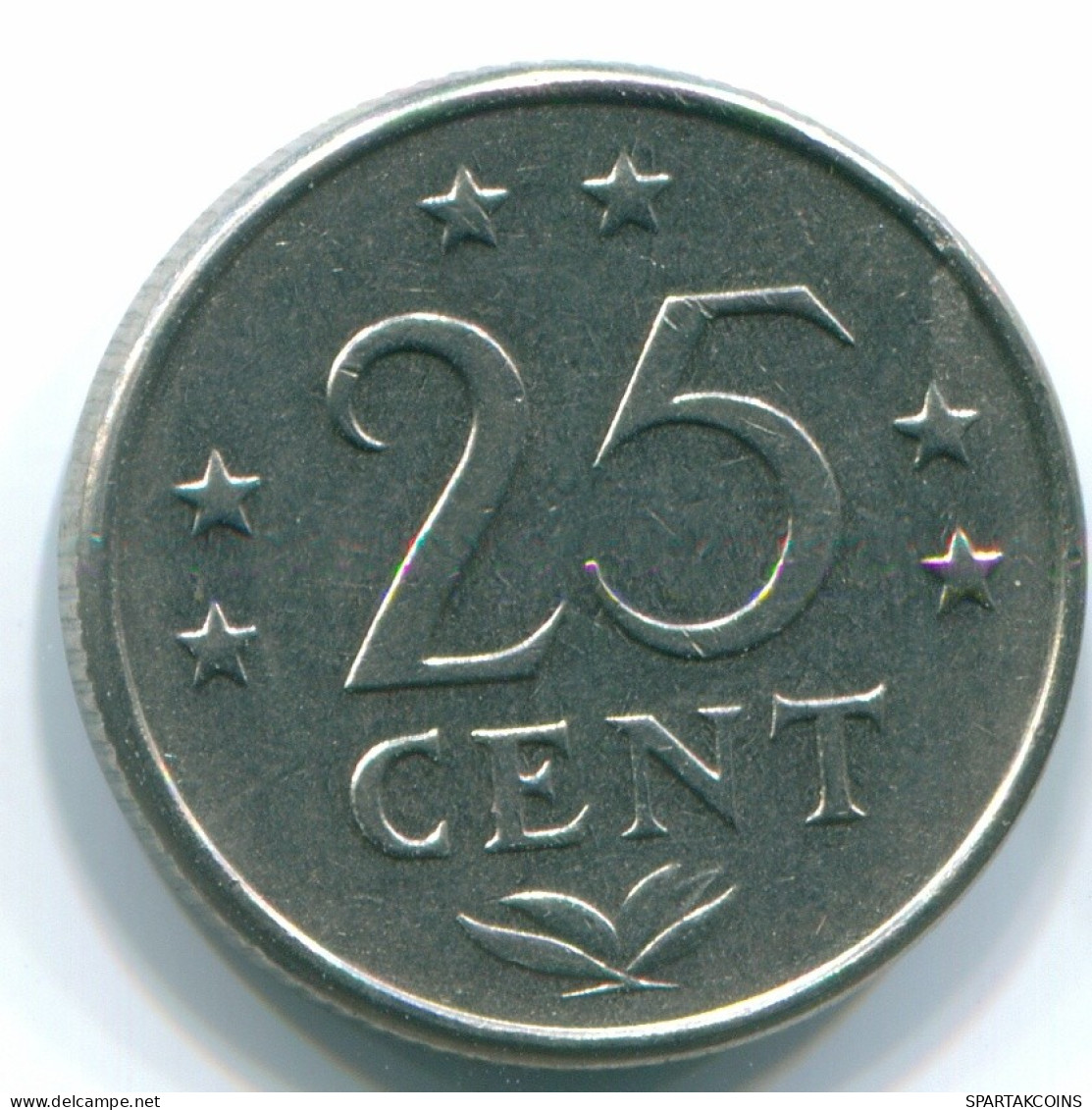 25 CENTS 1970 NETHERLANDS ANTILLES Nickel Colonial Coin #S11469.U.A - Niederländische Antillen