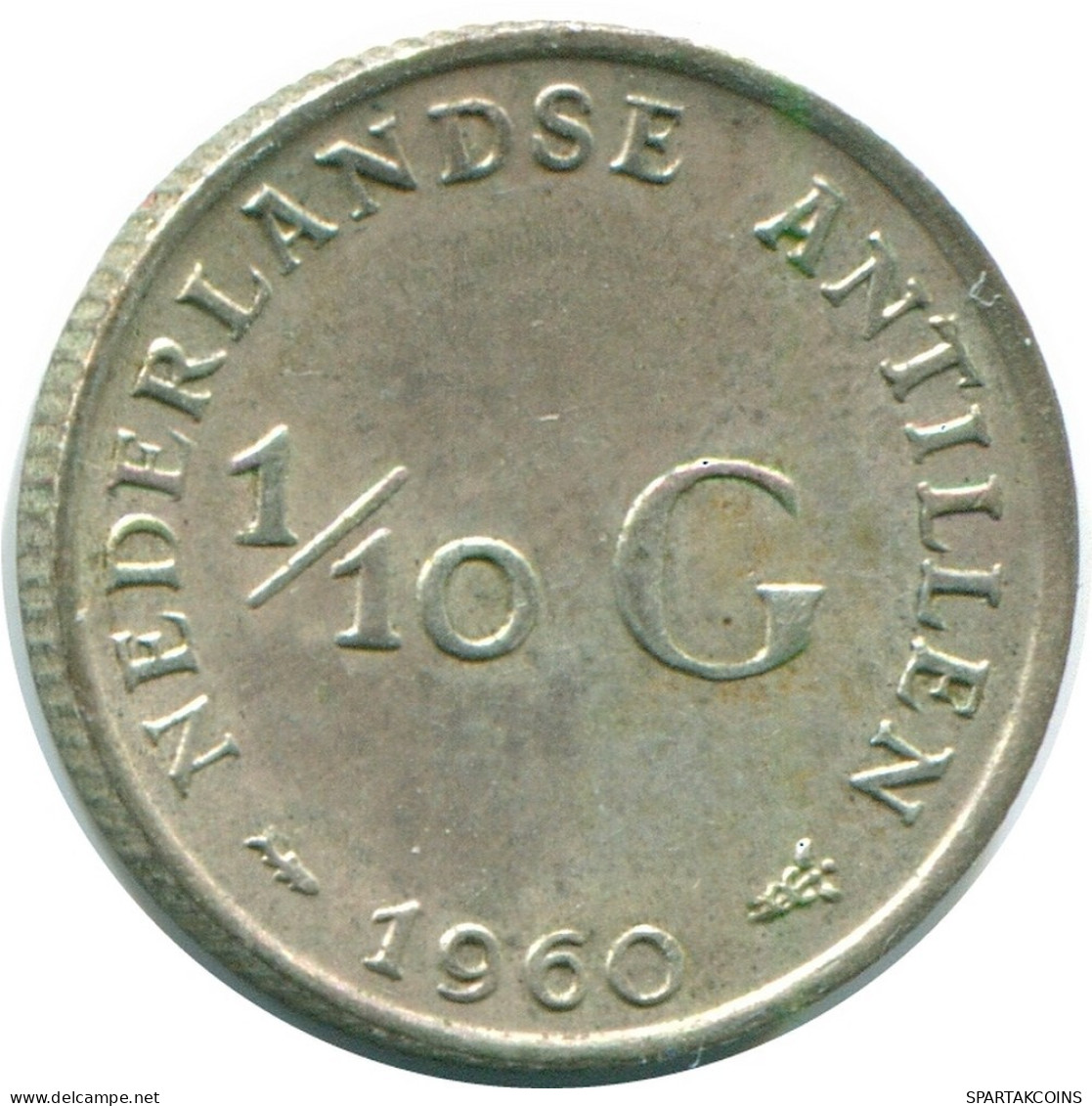 1/10 GULDEN 1960 NETHERLANDS ANTILLES SILVER Colonial Coin #NL12330.3.U.A - Niederländische Antillen