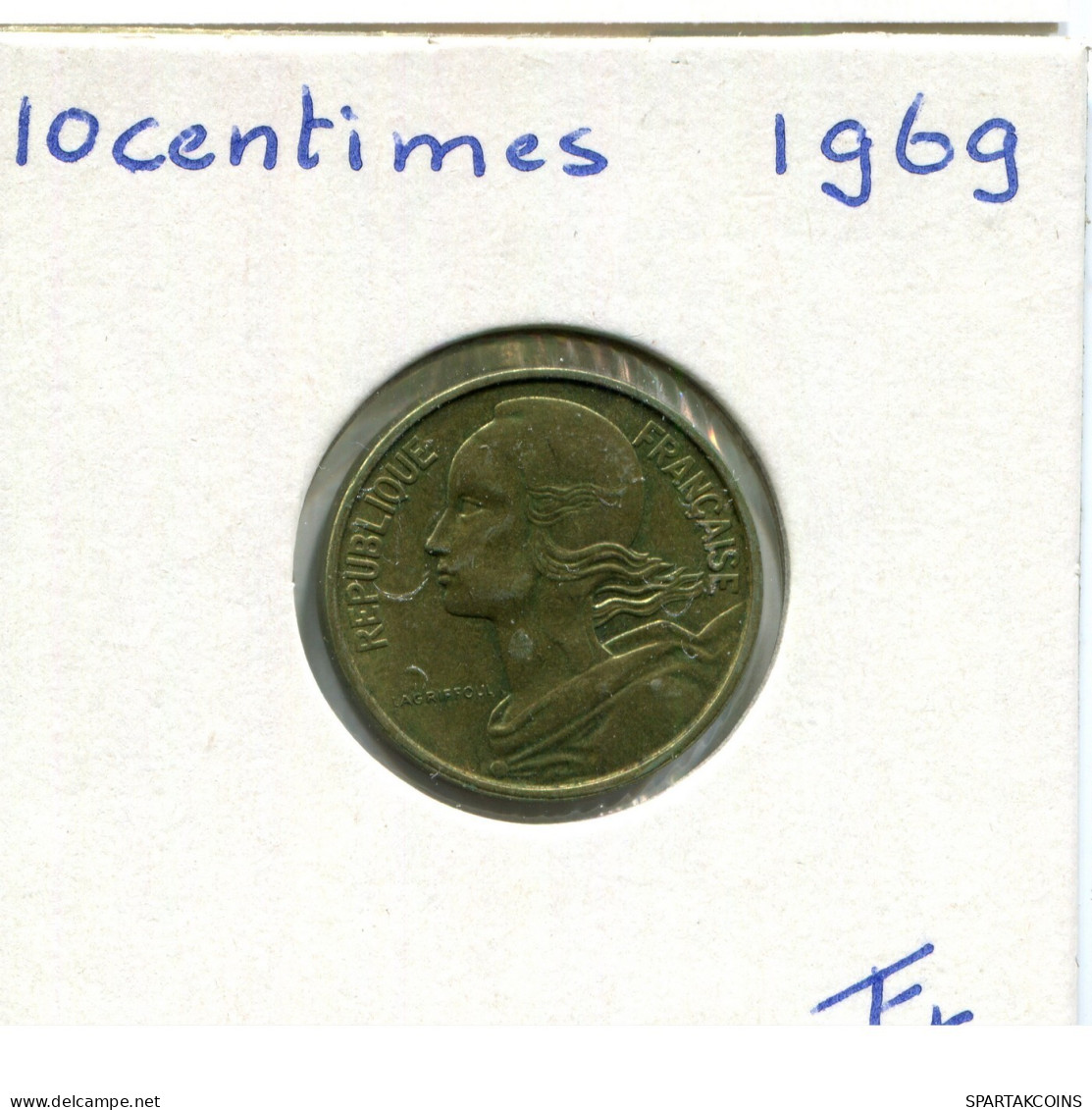 10 CENTIMES 1969 FRANCE Pièce #AX048.F.A - 10 Centimes