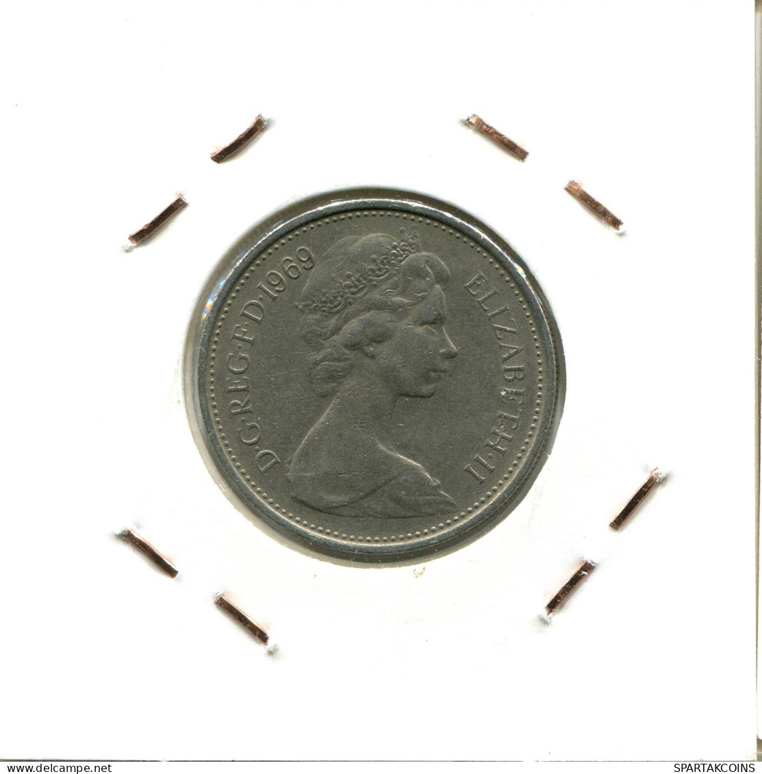 5 NEW PENCE 1969 UK GBAN BRETAÑA GREAT BRITAIN Moneda #AW201.E.A - Sonstige & Ohne Zuordnung