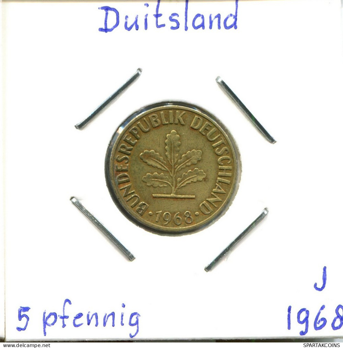 5 PFENNIG 1968 J WEST & UNIFIED GERMANY Coin #DC372.U.A - 5 Pfennig