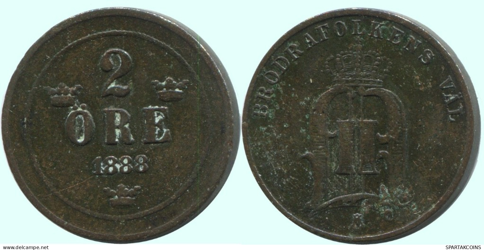 2 ORE 1888 SUECIA SWEDEN Moneda #AC893.2.E.A - Suède