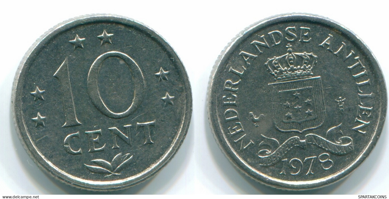 10 CENTS 1978 NETHERLANDS ANTILLES Nickel Colonial Coin #S13544.U.A - Netherlands Antilles