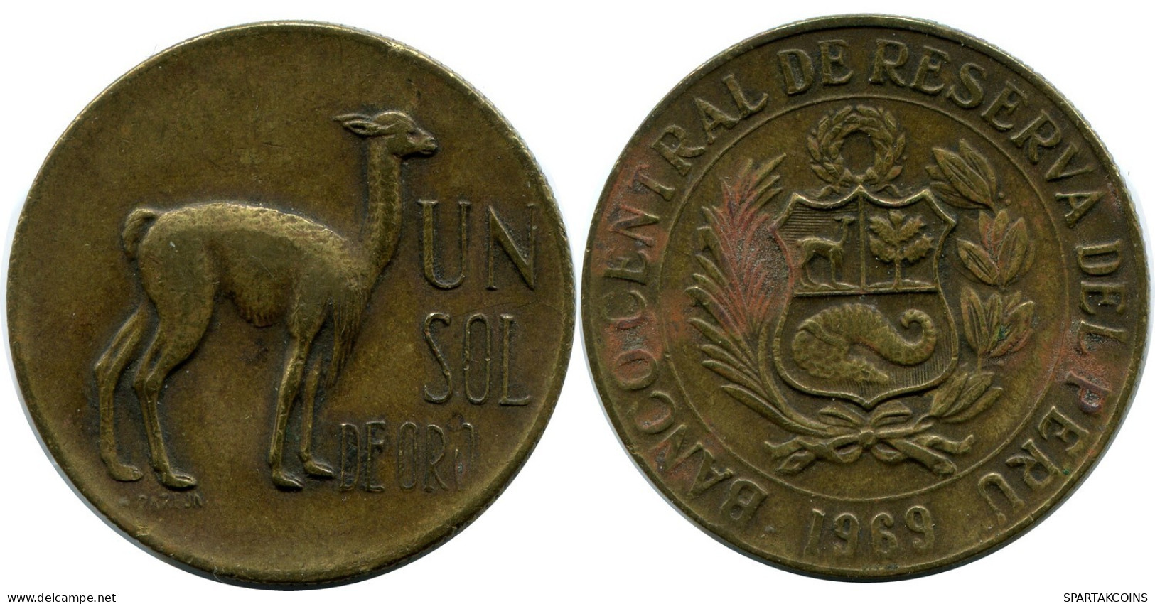 1 SOL 1969 PERU Coin #AZ082.U.A - Peru