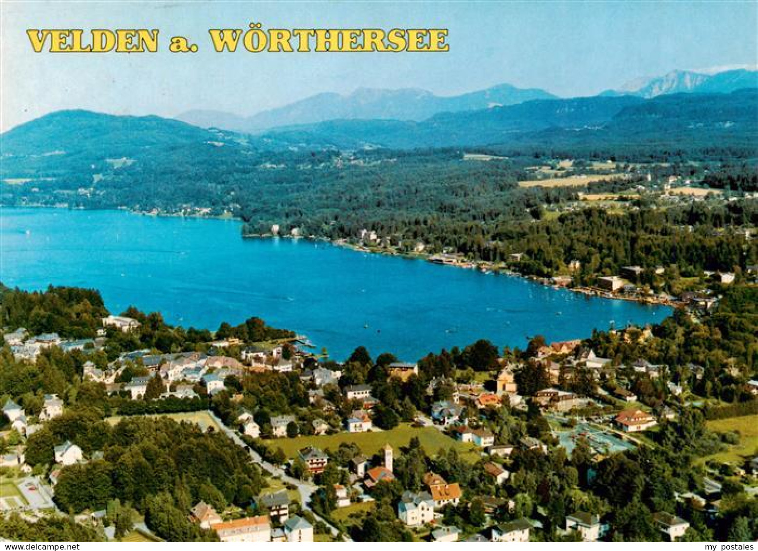 73946029 Velden__Woerthersee_AT Panorama Blick Gegen Karawanken - Autres & Non Classés