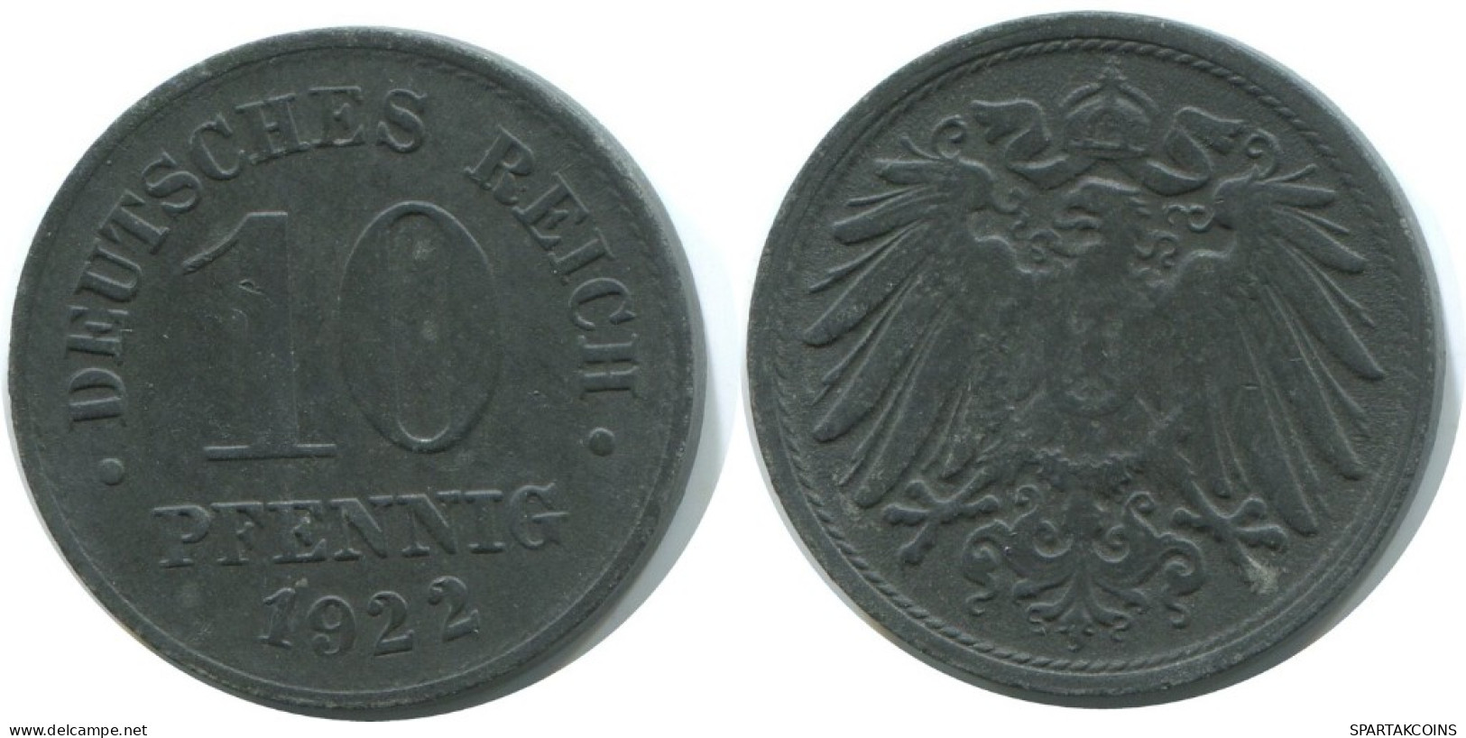 10 PFENNIG 1922 ALLEMAGNE Pièce GERMANY #AE413.F.A - 10 Renten- & 10 Reichspfennig