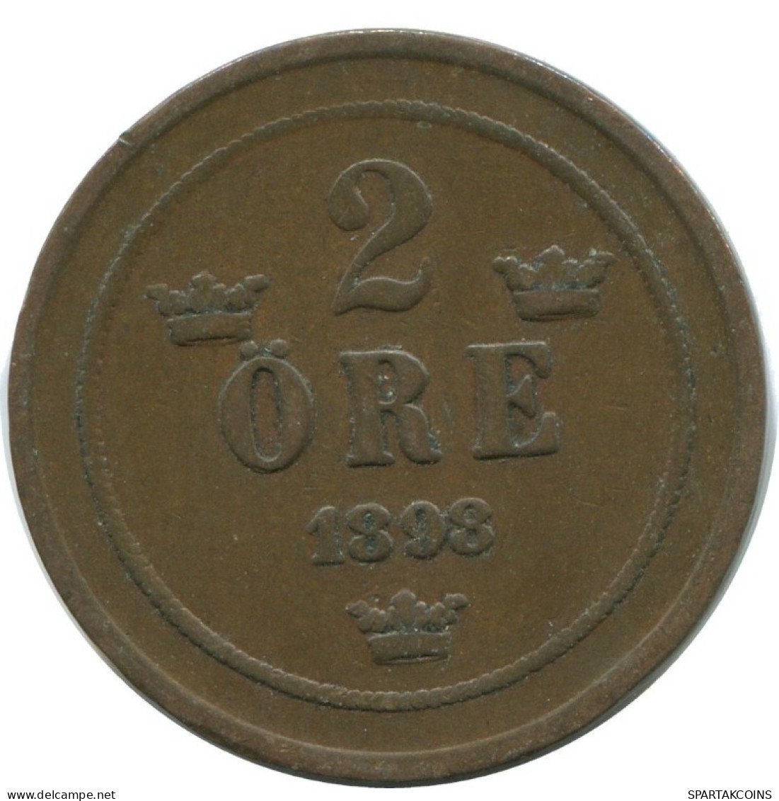 2 ORE 1898 SUECIA SWEDEN Moneda #AC965.2.E.A - Suède