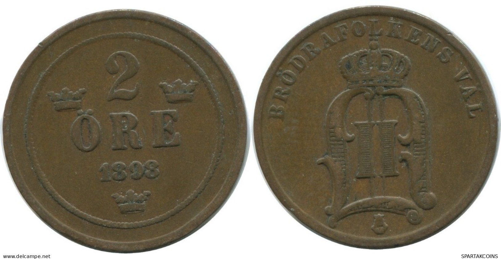 2 ORE 1898 SUECIA SWEDEN Moneda #AC965.2.E.A - Suède