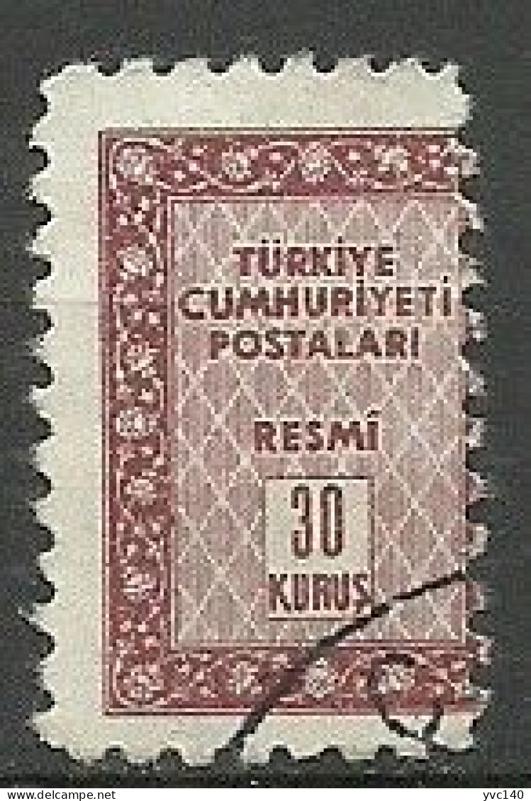 Turkey; 1960 Official Stamp 30 K. ERROR "Shifted Perf." - Sellos De Servicio