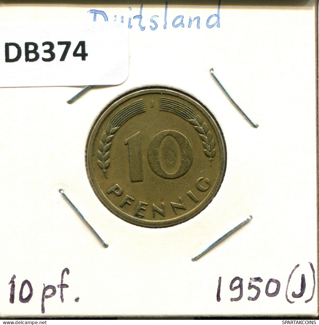 10 PFENNIG 1950 J BRD DEUTSCHLAND Münze GERMANY #DB374.D.A - 10 Pfennig