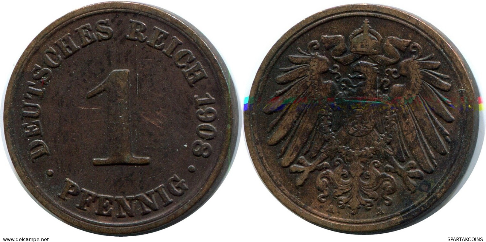 1 PFENNIG 1908 A GERMANY Coin #DB763.U.A - 1 Pfennig