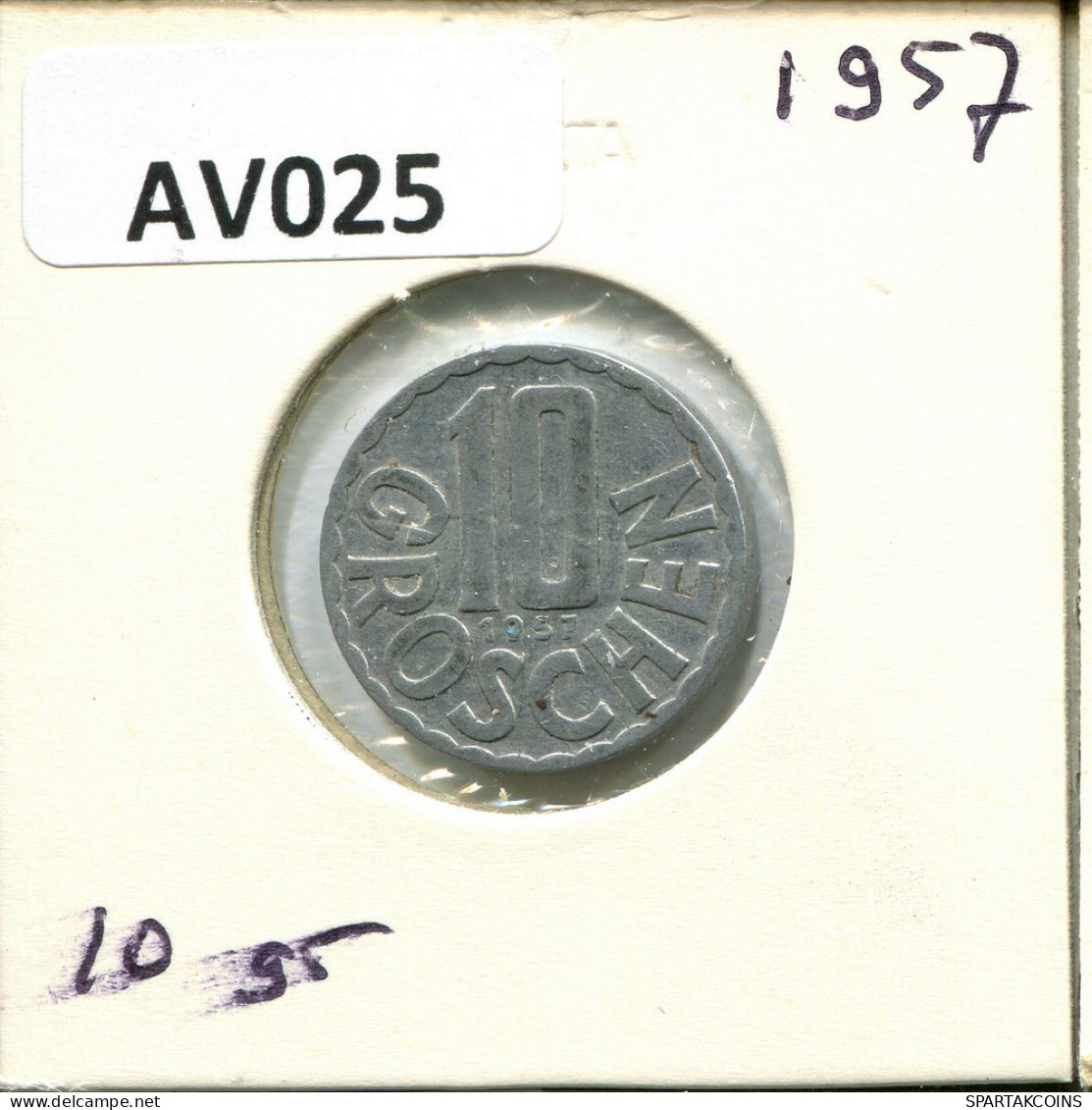 10 GROSCHEN 1957 AUTRICHE AUSTRIA Pièce #AV025.F.A - Austria