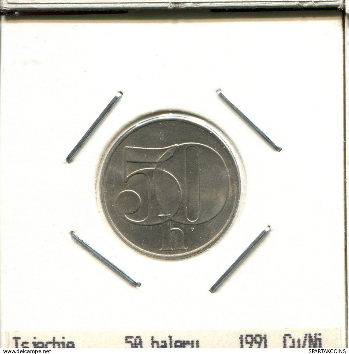 50 HALERU 1991 TSCHECHOSLOWAKEI CZECHOSLOWAKEI SLOVAKIA Münze #AS537.D.A - Tschechoslowakei