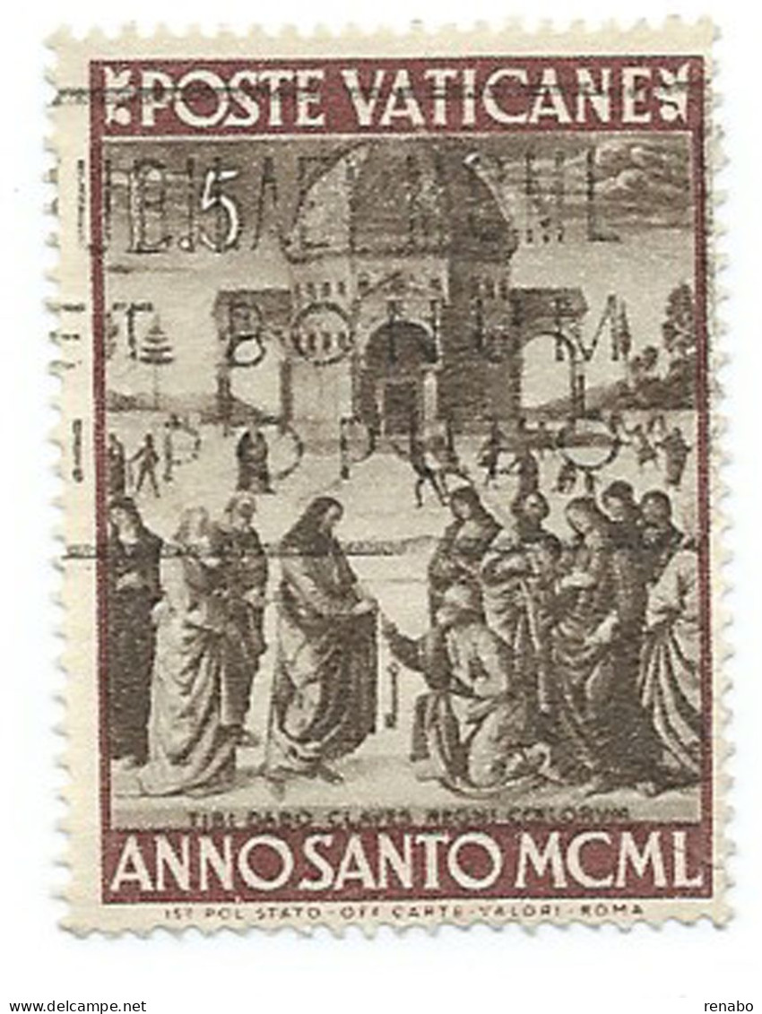 Vaticano 1949 ; Anno Santo : Lire 5, Usato - Oblitérés