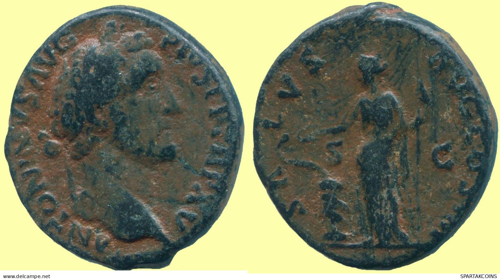 MARCUS AURELIUS AE DUPONDIUS SALUS STANDING 11.51g/26.77mm #ANC13507.66.F.A - The Anthonines (96 AD To 192 AD)