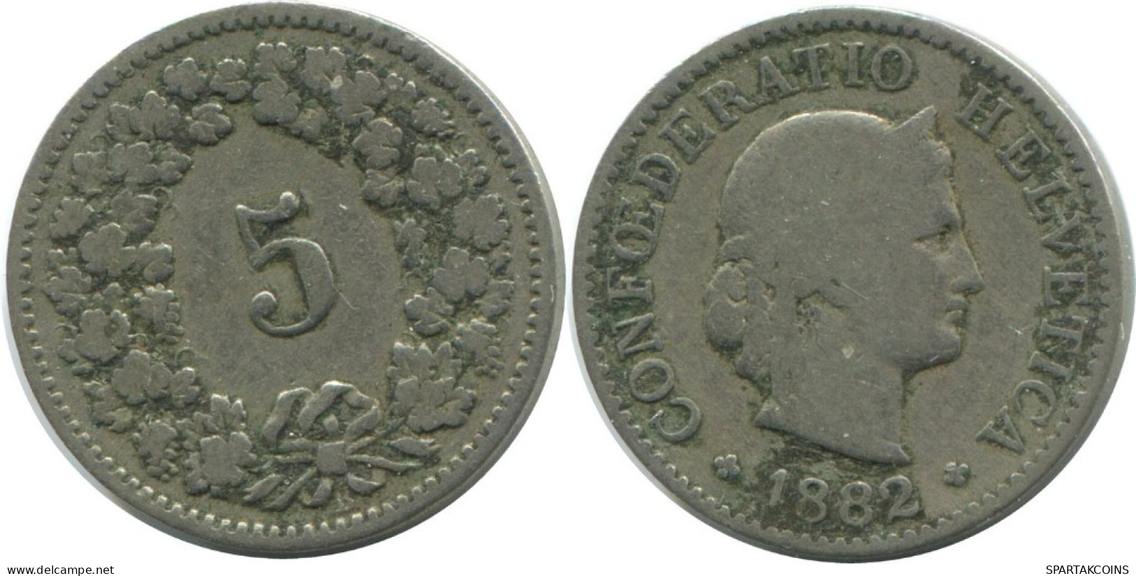 5 RAPPEN 1882 B SWITZERLAND Coin HELVETIA #AD932.2.U.A - Autres & Non Classés