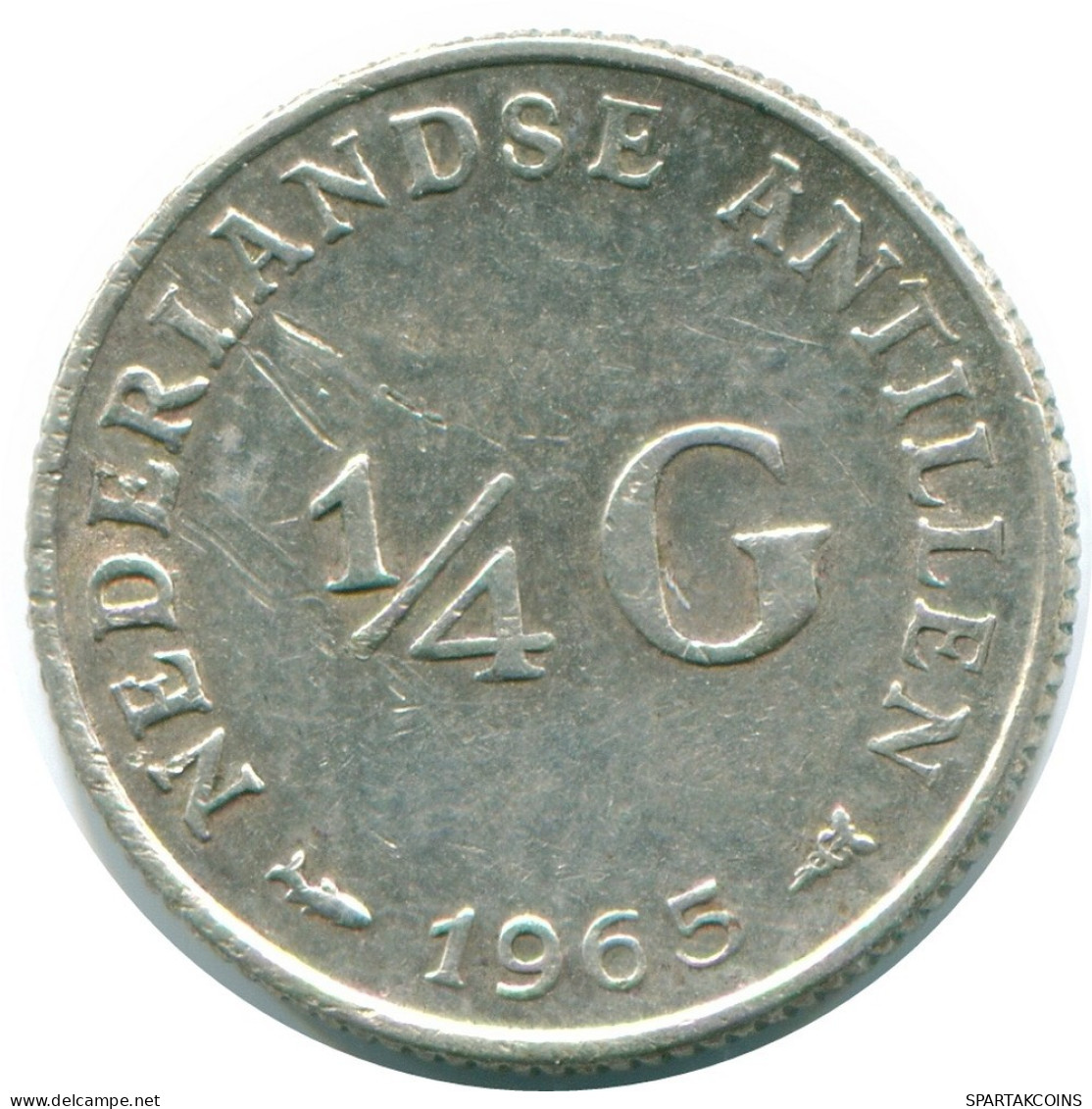 1/4 GULDEN 1965 ANTILLAS NEERLANDESAS PLATA Colonial Moneda #NL11282.4.E.A - Antilles Néerlandaises
