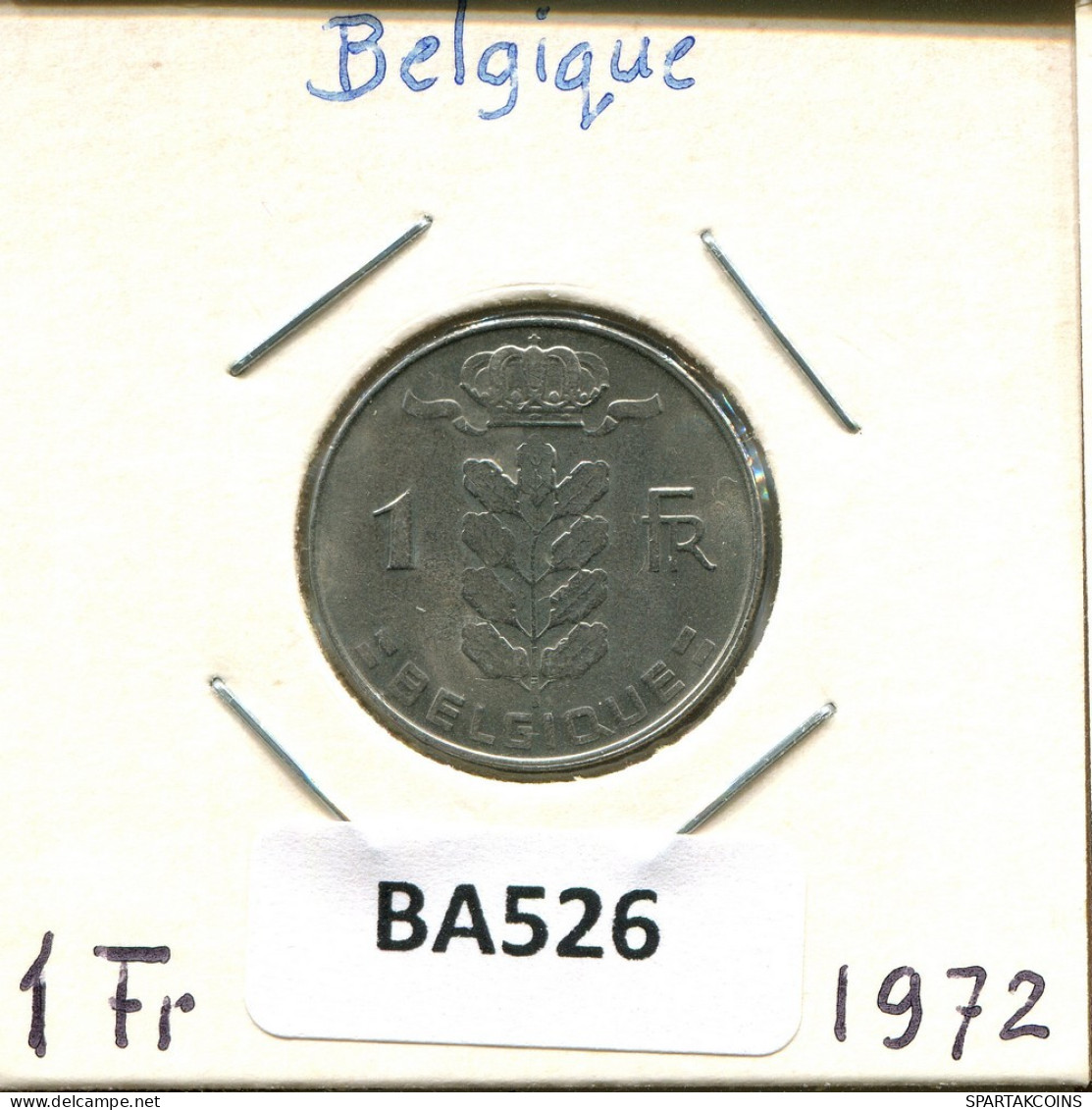 1 FRANC 1972 FRENCH Text BELGIQUE BELGIUM Pièce #BA526.F.A - 1 Franc