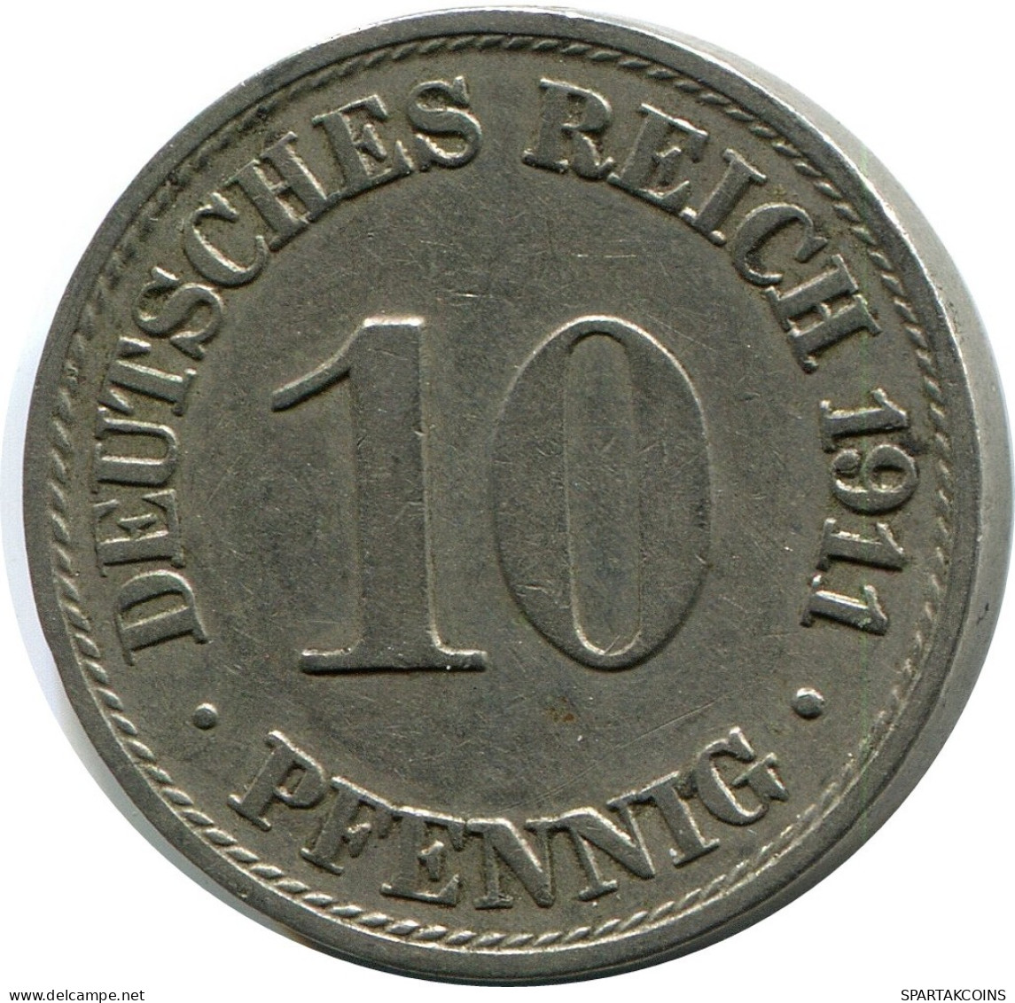 10 PFENNIG 1911 A DEUTSCHLAND Münze GERMANY #DB313.D.A - 10 Pfennig