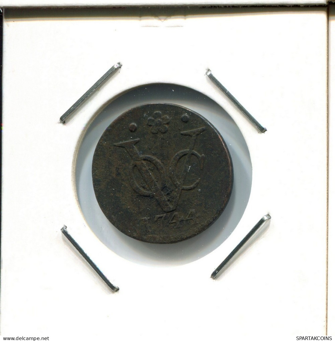 1744 HOLLAND VOC DUIT NIEDERLANDE OSTINDIEN NY COLONIAL PENNY #VOC2501.7.D.A - Niederländisch-Indien