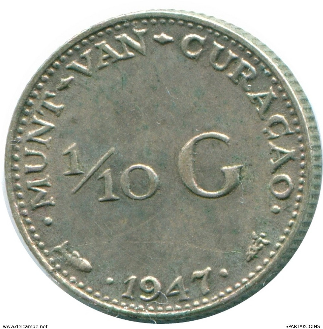 1/10 GULDEN 1947 CURACAO Netherlands SILVER Colonial Coin #NL11828.3.U.A - Curaçao
