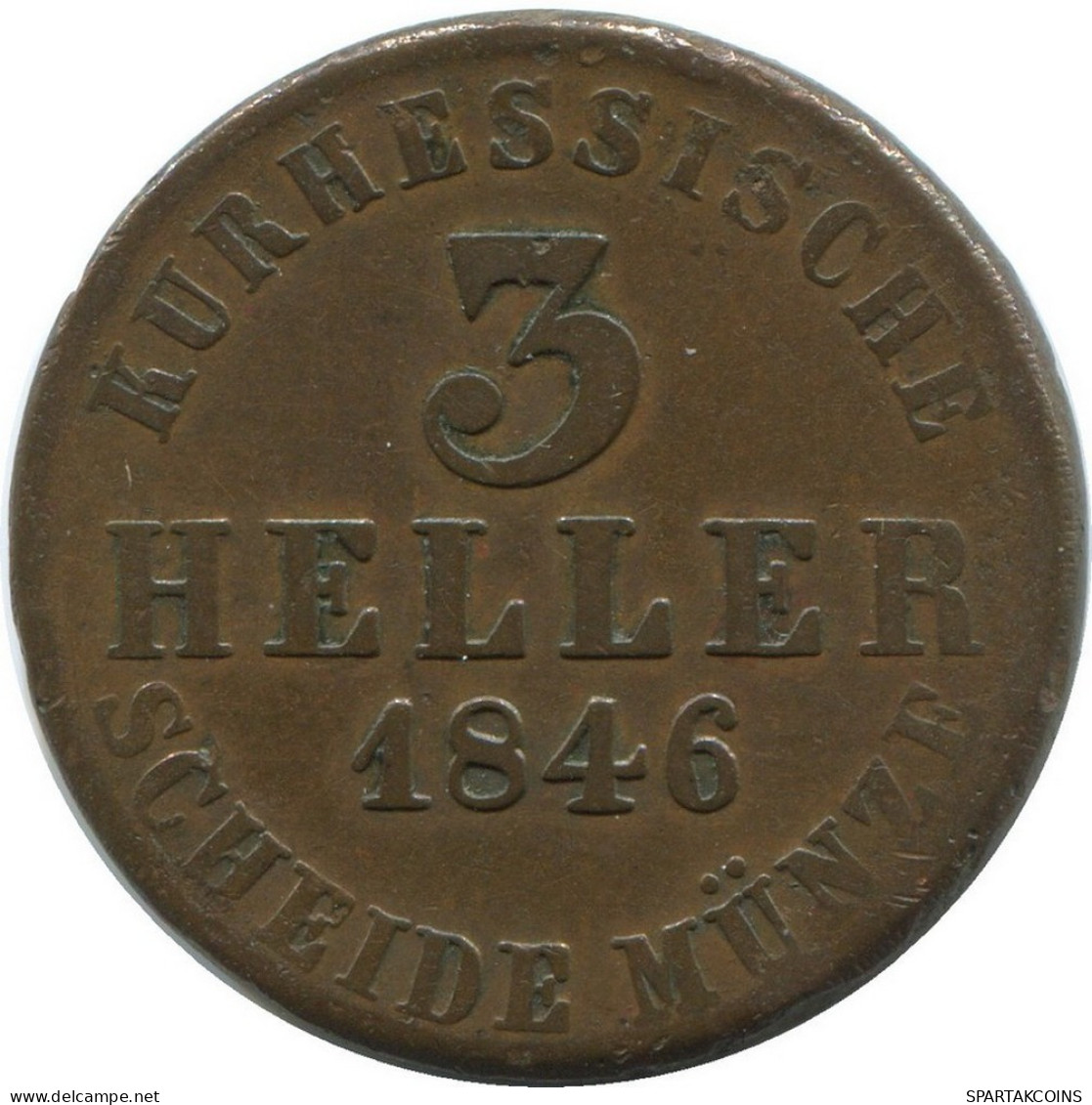 HESSE-CASSEL 3 Heller 1846 German States #DE10530.12.U.A - Autres & Non Classés